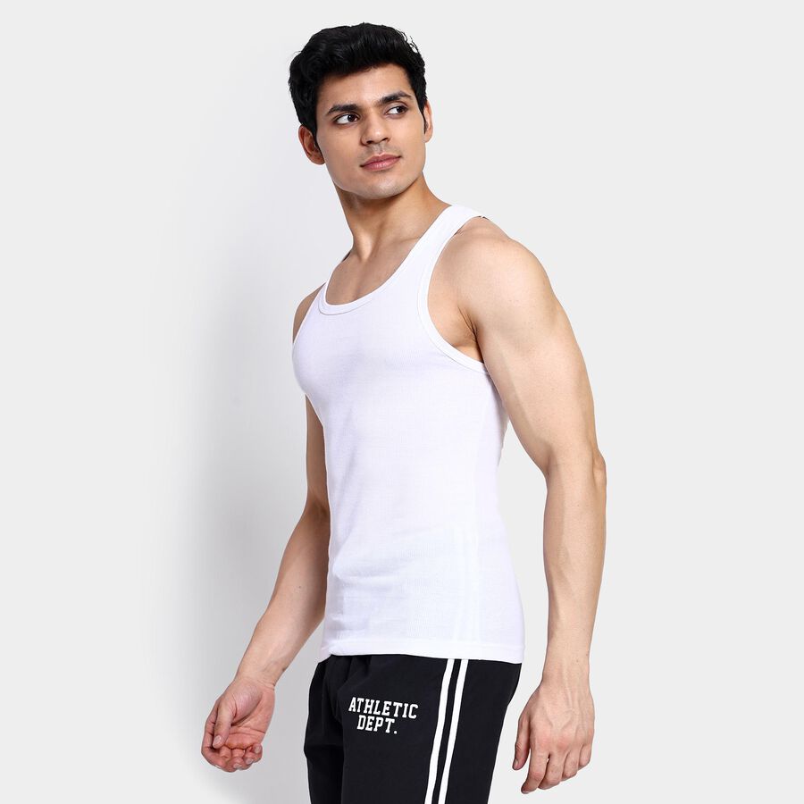 Men's 100% Cotton Gym T-Shirt , White, large